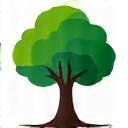 An infographic icon showing a stylized tree with strong roots, representing forest conservation.